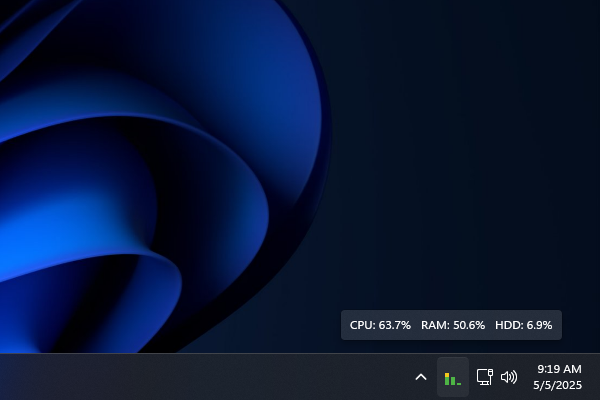 BottleNeck screenshot showing hardware metrics